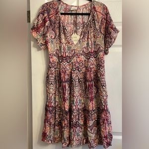 Knox Rose Floral Paisley Bohemian Dress, sz S